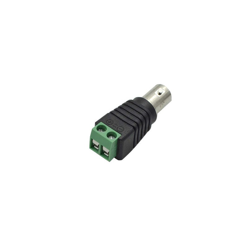 bnafes Female Jack to AV 2 Screw Terminal Connector for Coaxial CAT 5 to CCTV BNC Camera Video Balun Adapter (Green) - 10 Pcs - Image 2
